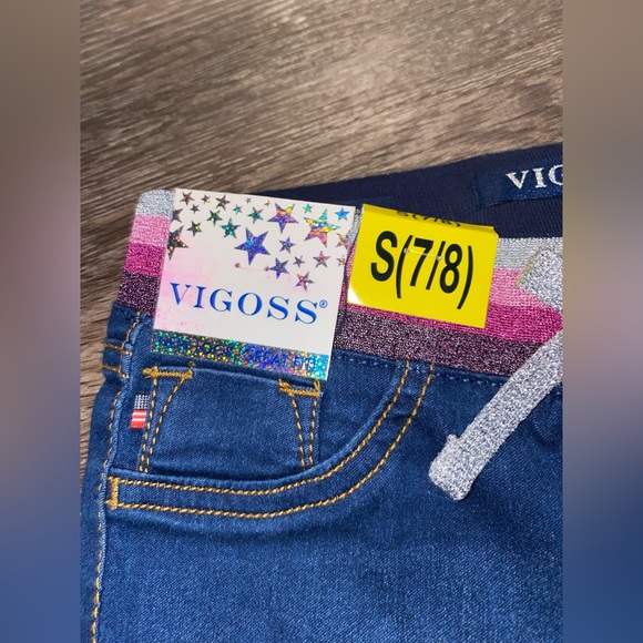 Girls Vigoss Super Stretch Bermuda Shorts Knit Waistband Blue (2JEANSFOR 1 Deal) - Picture 7 of 17